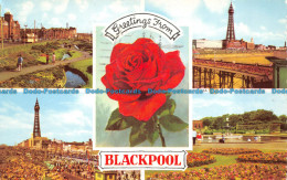 R156462 Greetings From Blackpool. Multi View. Bamforth. Color Gloss. 1965 - Monde