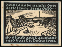 Notgeld Genthin 1921, 25 Pfennig, Boote Fahren Durch Die Stadt  - [11] Emissions Locales