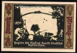 Notgeld Fürstenwalde /Spree 1921, 20 Pfennig, Beginn Der Kultur Durch Deutsche Kolonisten  - [11] Emisiones Locales