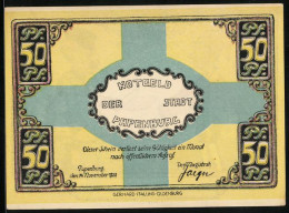 Notgeld Papenburg 1921, 50 Pfennig, Mann Fragt Bettler Nach Geld  - [11] Local Banknote Issues