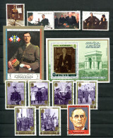 Thème Général De Gaulle - AJMAN Lot De 13 Timbres Et Bloc Oblitérés - DG 18 - De Gaulle (Général)