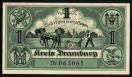Notgeld Dramburg 1920, 1 Mark, Bauer Am Pferdepflug  - [11] Local Banknote Issues