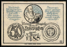 Notgeld Buxtehude 1921, 50 Pfennig, Das Rathaus, Weiland Gerhard Halepaghen  - [11] Emissions Locales
