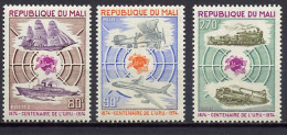 Mali 1974 UPU Centenary, Trains, Ships, Aviation Set Of 3 MNH - U.P.U.