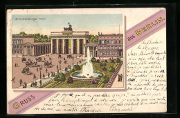 Lithographie Berlin, Brandenburger Tor Mit Pariser Platz  - Other & Unclassified
