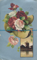 R157876 Old Postcard. Windmills Near The River. Roses. B. B. London. 1908 - Altri & Non Classificati