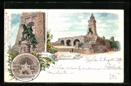 Lithographie Kyffhäuser, Barbarossa-Denkmal, Kaiser-Statue  - Other & Unclassified