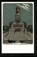 Lithographie Nationaldenkmal Auf Dem Niederwald  - Other & Unclassified