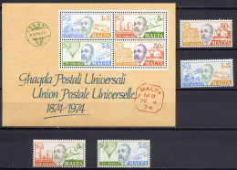 Malta 1974 UPU Centenary, Set Of 4 + S/s MNH - U.P.U.