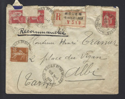 LETTRE FRANCE SEMEUSE TYPE PAIX ROUEN 1933 - 1921-1960: Période Moderne