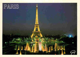 75 - Paris - Tour Eiffel - Jets D'eau Du Trocadéro - Pont D'Iéna - Vue De Nuit - Carte Neuve - CPM - Voir Scans Recto-Ve - Tour Eiffel