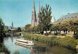 67 - Strasbourg - La Vedette Charles Frey Devant L'Eglise Saint-Paul - Au Fond La Cathédrale - Bateau-Promenade - CPM -  - Strasbourg