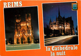 51 - Reims - Cathédrale Notre Dame - Vue De Nuit - Multivues - CPM - Carte Neuve - Voir Scans Recto-Verso - Reims