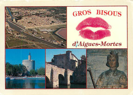 30 - Aigues Mortes - Multivues - Statue De Saint-Louis - Art Religieux - Voir Timbre - CPM - Voir Scans Recto-Verso - Aigues-Mortes