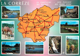 19 - Corrèze - Multivues - Carte Géographique - Flamme Postale De Rocamadour - CPM - Voir Scans Recto-Verso - Other & Unclassified