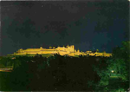 11 - Carcassonne - La Cité Médiévale - La Cité Illuminée Vue Du Pont Vieux - Vue De Nuit - CPM - Voir Scans Recto-Verso - Carcassonne