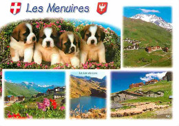 Animaux - Chiens - Saint Bernard - Chiots - Les Menuires - Multivues - Flamme Postale - CPM - Voir Scans Recto-Verso - Cani