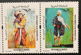 2018 Maroc Morocco Euromed Postal Traditional Clothes Mediterranean Habits Méditerranée Pair - Morocco (1956-...)