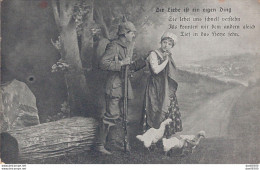 DIE LIEBE IFT EIN EIGEN DING (L'AMOUR EST UNE CHOSE PROPRE) SOLDAT AVEC CASQUE A POINTE QUI DRAGUE UNE BERGERE - War 1914-18