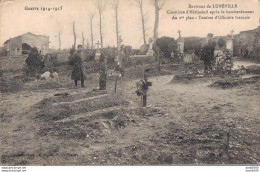 54 ENVIRONS DE LUNEVILLE CIMETIERE D'HERIMENIL APRES LE BOMBARDEMENT - Cimiteri Militari