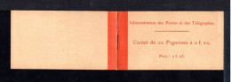 Carnet Semeuse 135-C1 - Couverture Vide Superbe. - Old : 1906-1965