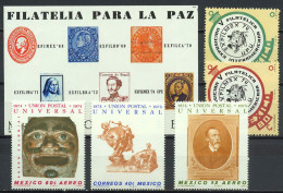 Mexico 1974 UPU Centenary, EXFILMEX, 5 Stamps + S/s MNH - U.P.U.