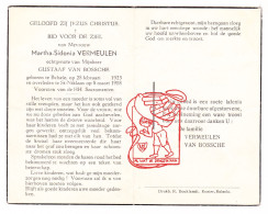 DP Martha Sidonia Vermeulen ° Belsele 1923 † Sint-Niklaas 1958 X Gustaaf Van Bossche - Devotion Images