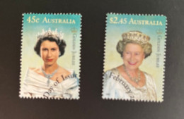 (stamps 29-5-2024) 2 Used - Australia (Queen Elizabeth) - Familias Reales