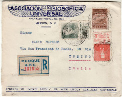 MEXICO 1949  AIRMAIL R - LETTER SENT FROM MEXICO TO TORINO - Messico