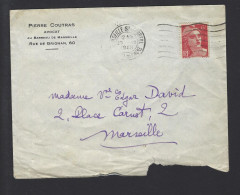 LETTRE FRANCE GANDON MARSEILLE 1948 - 1921-1960: Période Moderne