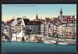 AK Basel, Rheinpartie Und Dampfschiffstation  - Basilea
