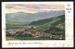 AK Thal, Panorama Mit Steinernen Tisch, Rhein Und Vorarlberg  - Thal
