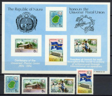 Nauru 1974 UPU Centenary Set Of 4 + S/s MNH - U.P.U.