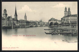 AK Zürich, Stadtansicht Von Der Quaibrücke  - Sonstige & Ohne Zuordnung