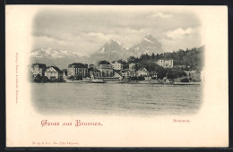 AK Brunnen, Ortsansicht Mit Dampfer Am Hafen  - Other & Unclassified