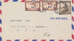 BELGIAN CONGO AIR COVER FROM E/VILLE 08.12.46 TO CHICAGO - Storia Postale