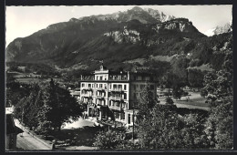 AK Meiringen, Blick Auf Hotel Du Sauvage Mit Alpenpanorama  - Meiringen