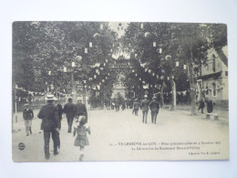 2024 - 1987  VILLENEUVE-sur-LOT  :  Fêtes Présidentielles Du 3 Octobre 1907  -  La Décoration Du Bd B. PALISSY   XXX - Villeneuve Sur Lot