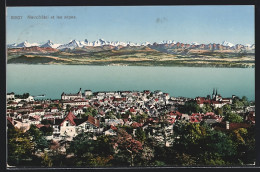 AK Neuchâtel, Panorama Et Les Alpes  - Neuchâtel