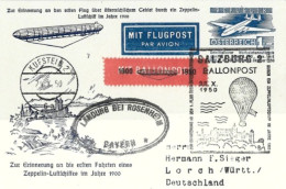 RBF 5C - 1950 :  Rare Courrier Ballonpost D'Autriche En Bavière Du 22 X 50 Au 24 X 1950. - Balloon Covers