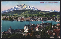 AK Luzern, Panorama Mit Hotel Und Pilatus  - Lucerna