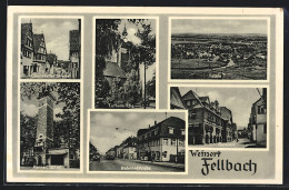 AK Fellbach, Cannstatter Strasse, Lutherkirche, Bahnhofstrasse, Rathaus, Kernen  - Other & Unclassified