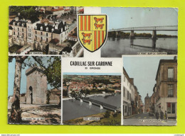 33 CADILLAC SUR GARONNE N°4 C Bis En 5 Vues Et Blason En 1971 Rue Cazeaux Cazalet Pont Métallique Blason Enseigne CCF - Cadillac