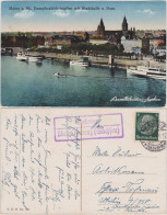 Ansichtskarte Mainz Dampferabfahrtstellen Mit Stadthalle Und Dom 1941 - Mainz
