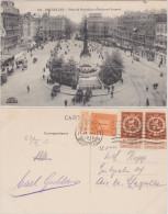 Postkaart Brüssel Bruxelles Place De Brouckere Et Boulevard Anspach 1913 - Autres & Non Classés