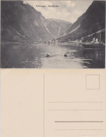 Postcard Gudvangen Stadt Und Dampfer - Nærøyfjords 1914  - Norvège