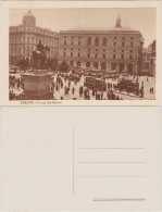 Cartoline Genua Genova (Zena) Platz Mit Bussen Und Straßenbahn 1930 - Other & Unclassified