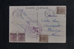 MAROC - Taxes De Khouribga Sur Carte Postale De Casablanca Avec Cachet Militaire En 1942  - L 152873 - Cartas & Documentos