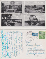 Duisburg 4 Bil: König Heinrich Platz, Rheinbrücke, Hafen Und Bahnhof 1954 - Duisburg