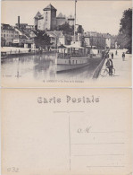 Annecy Dampfer - Le Port Et Le Chateau/Dampfer, Hafen, Schloß Und Straße 1913 - Annecy